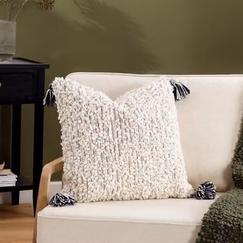 Riva Home Scandinavian Square Cotton Cushion in Multicolour and White, W/D/H: 50 x 50 x 50 cm – 2