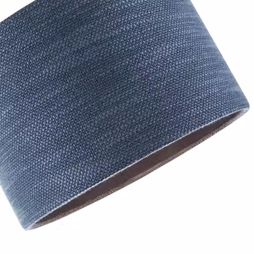 Happy Homewares Modern Round Bobbled and Textured Linen Fabric Lamp Shade in Blue, W: 30 cm, H: 20 cm – 2