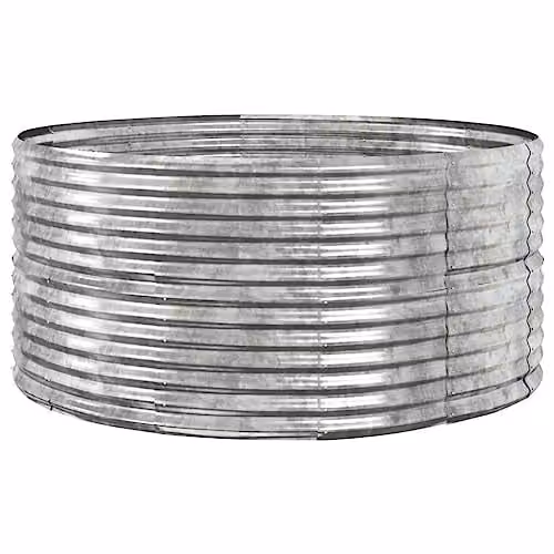 vidaXL Silver Steel Garden Planter Tub W/D/H: 140 x 140 x 68 cm – 1