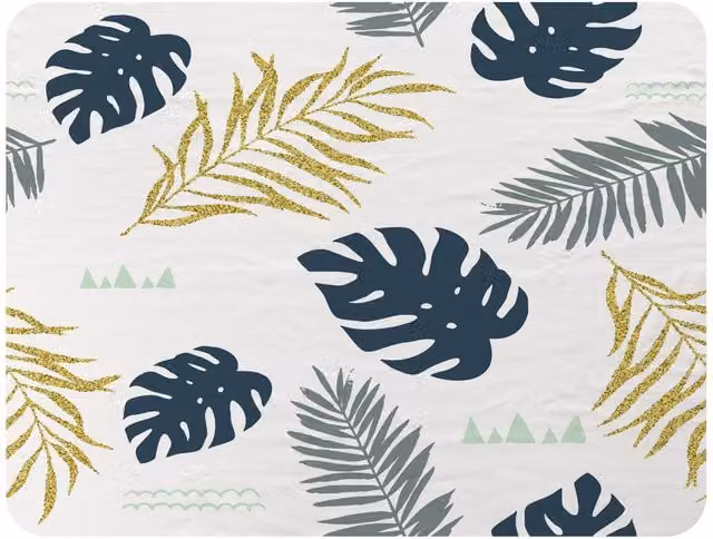 Benjamin Tate Design Floral Fleece Blanket in Gold, Blue and Sand, W/D/H: 120 x 150 cm – 2