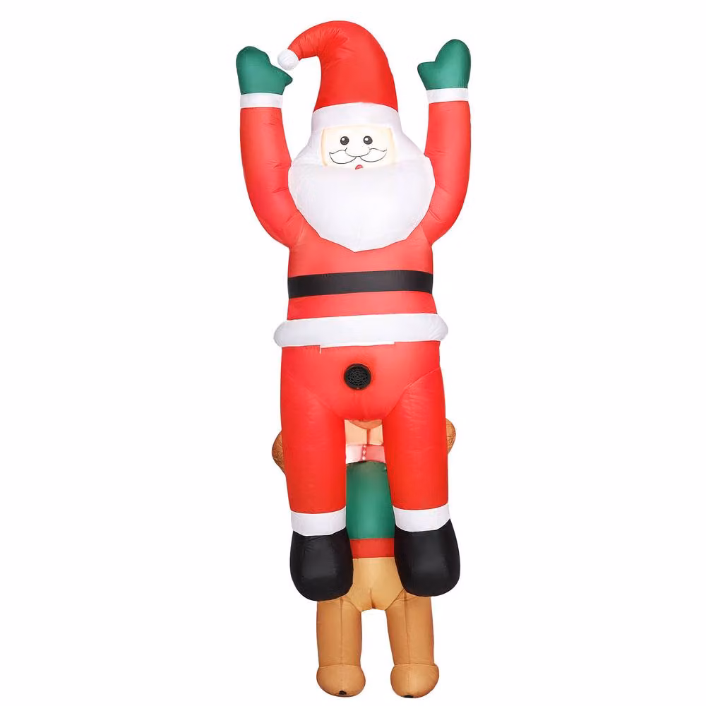 OUTSUNNY Red Hanging Blow Up Animal Christmas Decoration with Built-in LED Lights – 2