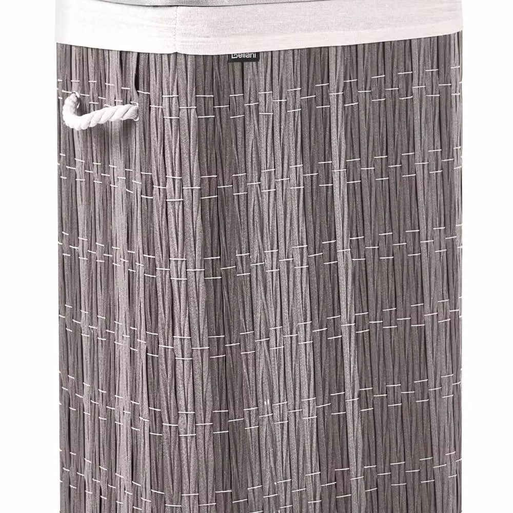 Wyld and Coco 72L Grey Woven Laundry Basket with Lid and Removable Machine Washable Liner – 2