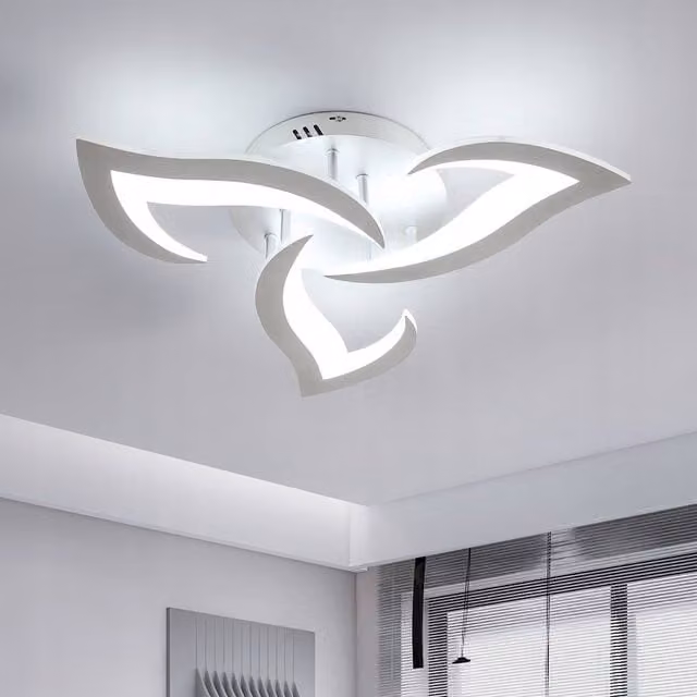 COMELY 36W LED Ceiling Light in Silver and White with Acrylic Flower Design, 6500K Cool White – 1