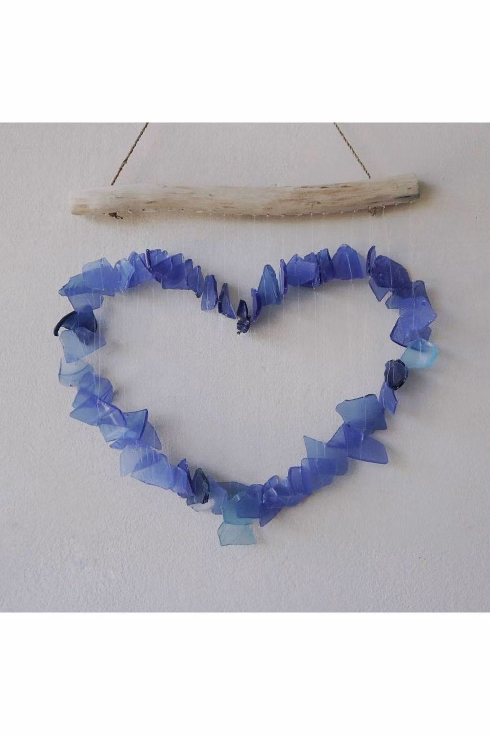 KDMD Love Chime Blue Glass Heart Wind Chime for Indoor and Outdoor Boho Decor – 2