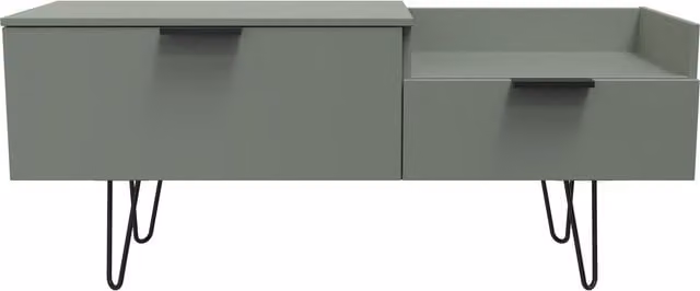 Ready Assembled 2 U Fuji Modern TV Console Unit in Green – 1