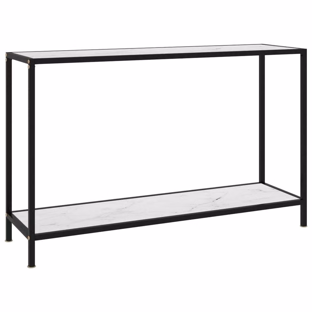 Berkfield Home Modern White Console Table with Tempered Glass, W/D/H: 120 x 35 x 75 cm – 2