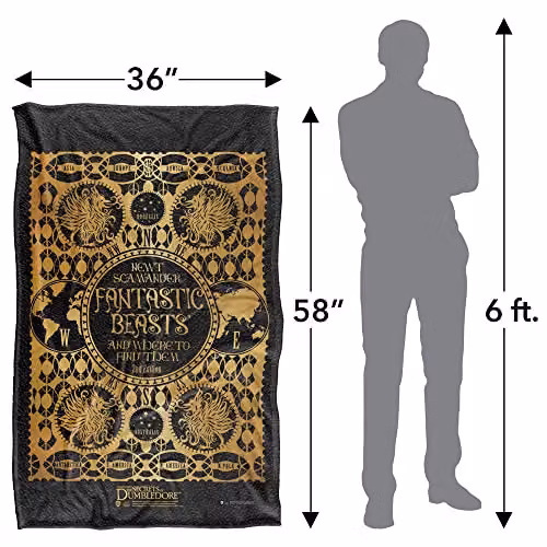 LOGOVISION Fantastic Beasts The Secrets Of Dumbledore Super Soft Silky Touch Throw Blanket, Multicolour, W: 91 cm, D: 147 cm – 4