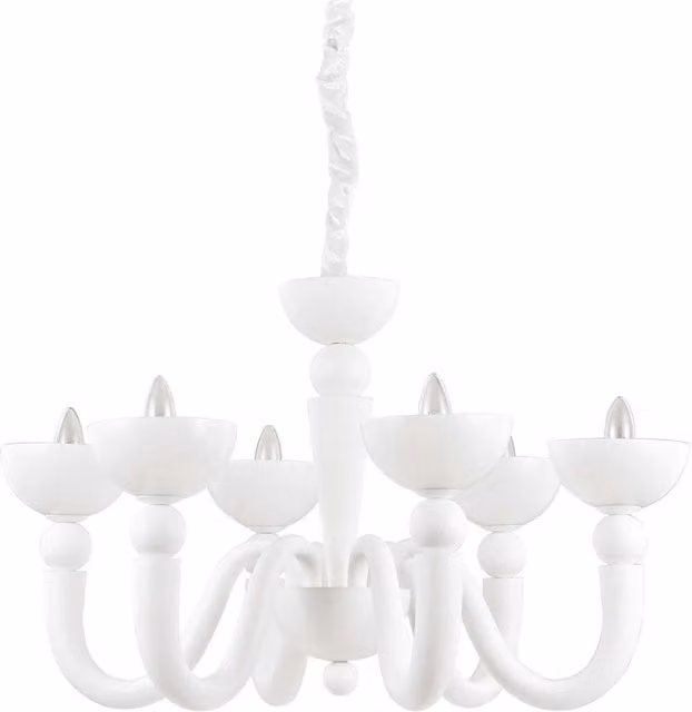 Netlighting Bon Bon 6 Light Multi Arm Chandelier in White Finish with E14 Sockets – 1