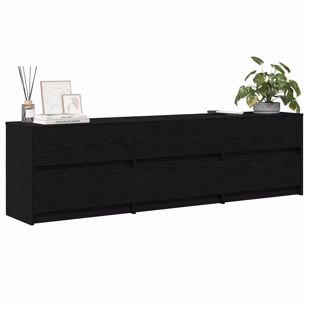 Berkfield Home Black Rustic TV Cabinet in Matt Engineered Wood W/D/H: 182 x 34 x 50 cm – 3