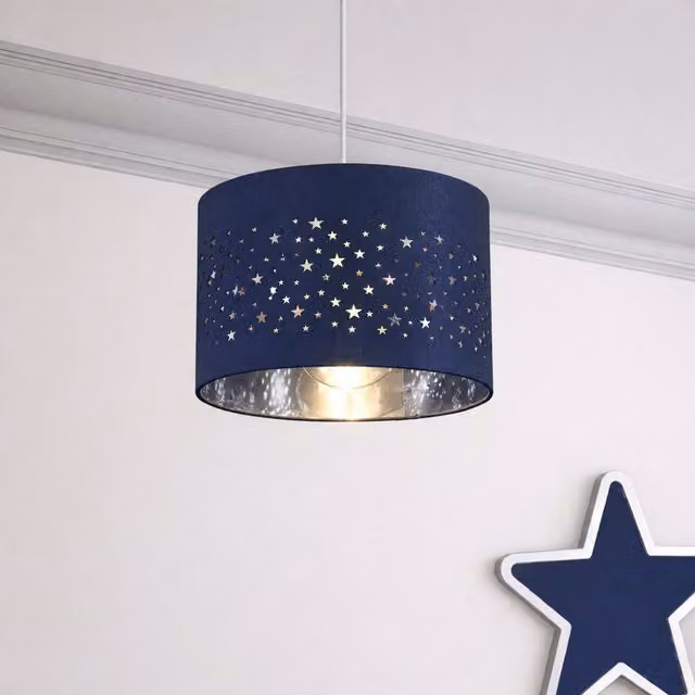 CGC Lighting Stardust Navy Blue Star Easy Fit Ceiling Lamp Shade – 1