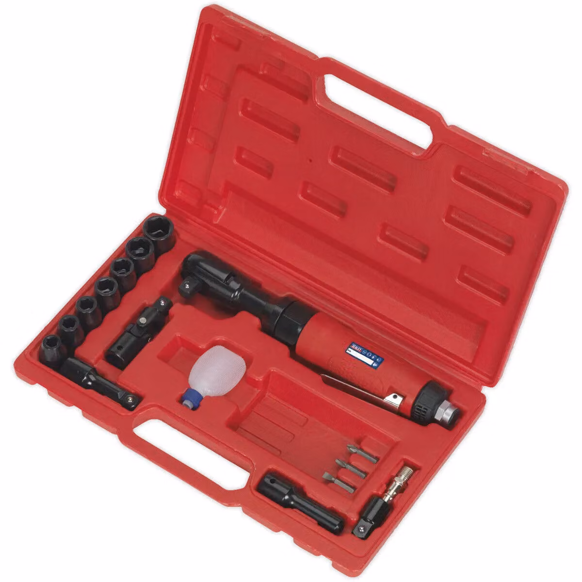 Loops Air Ratchet Wrench Kit with 1/2 inch Sq Drive and WallDrive Impact Sockets in Red and Multicolour – 2