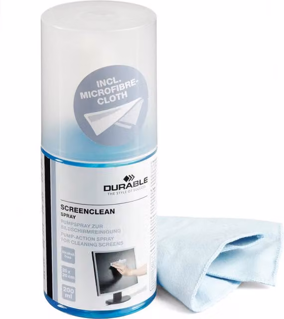 Screenclean Spray with Durable Cloth - White