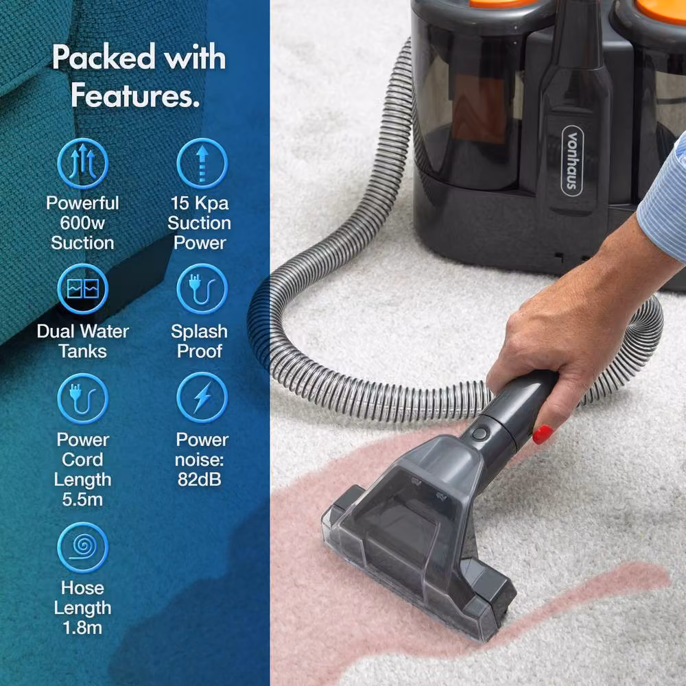 VonHaus 600W Spot Cleaner for Carpets, Pet Hair and Cars in Grey – 2