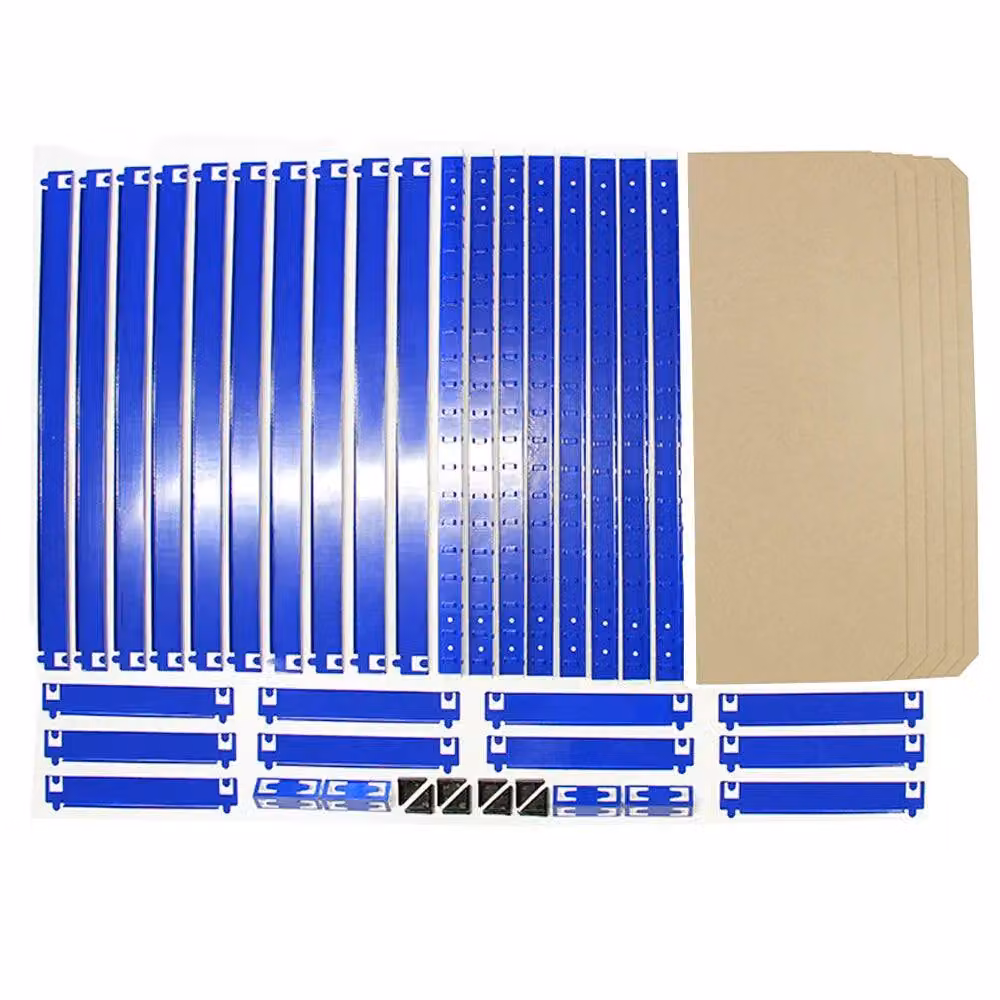Monstershop Blue 5-Tier Boltless Metal Garage Racking Bundle with Adjustable Shelves W/D/H: 150 x 75 x 30 cm – 6