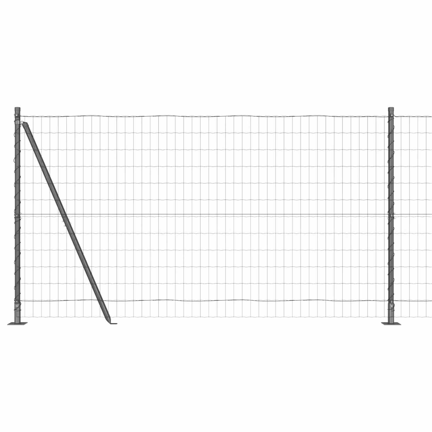 Berkfield Home Euro Fence with 13 Flanged Posts, Galvanised Steel, Silver, W: 25 m, H: 1.2 m – 2