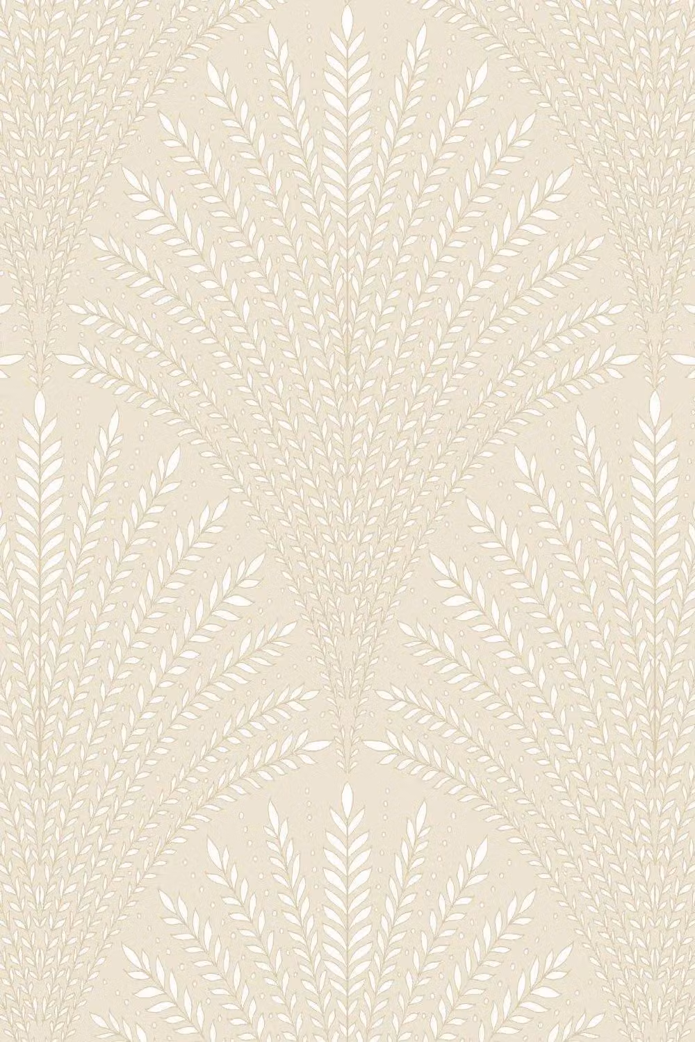 Hoopla Walls Leaf Fan Matt Wallpaper in Natural Beige