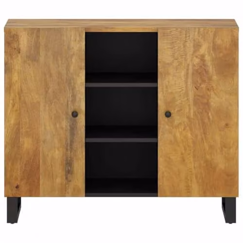 vidaXL Industrial Style Mango Wood Sideboard with 2 Doors, Brown Storage Cabinet for Living Room or Bedroom – 6