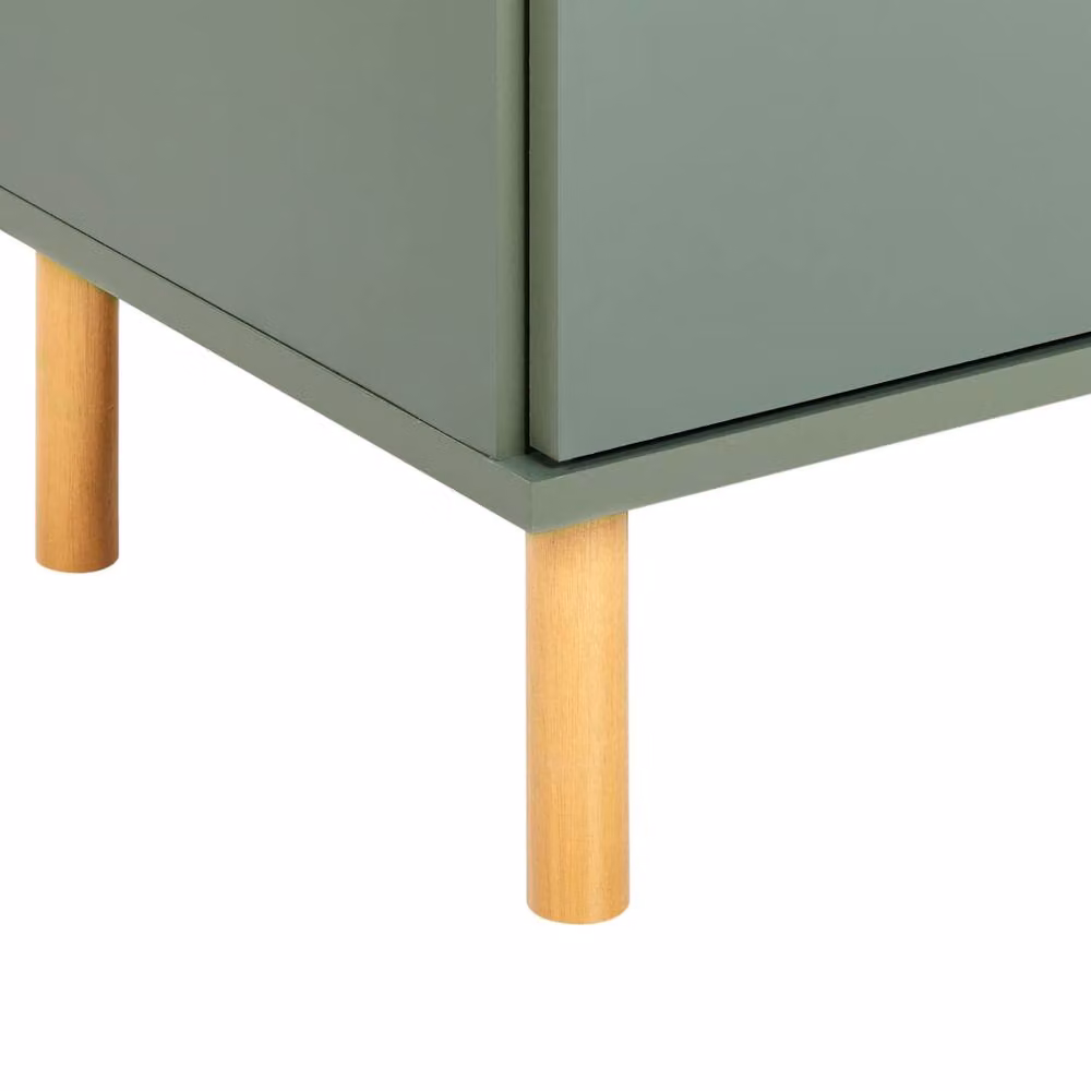 Wyld and Coco 6-Drawer Chest in Green with Gold Accents and Solid Wood Legs – 5