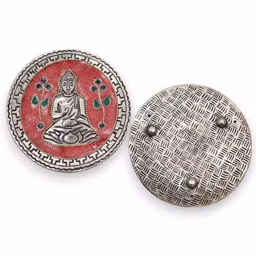 KDMD Red Buddha Oriental Decor Metal Tabletop Incense Holder, W/D/H: 10.0 x 10.0 x 10.0 cm – 2