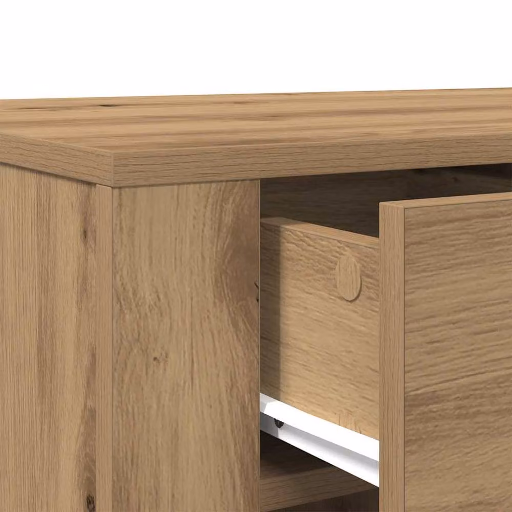 Berkfield Home Artisan Oak Computer Desk in Brown, W/D/H: 100 x 49 x 75 cm – 6