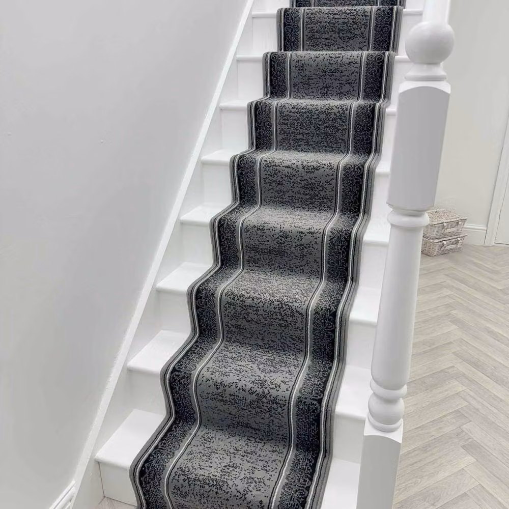 runrug Tribal Stair Runner Carpet in Dark Grey, W: 70 cm x L: 480 cm – 5