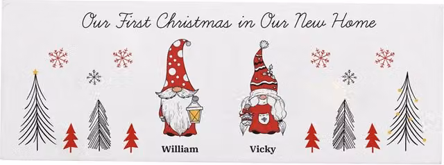 Personalised Memento Company Personalised Gonk Family Christmas Mantle Decoration in White