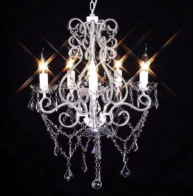 Berkfield Home Classic White Crystal Chandelier with 2800 Crystals and E14 Base – 1