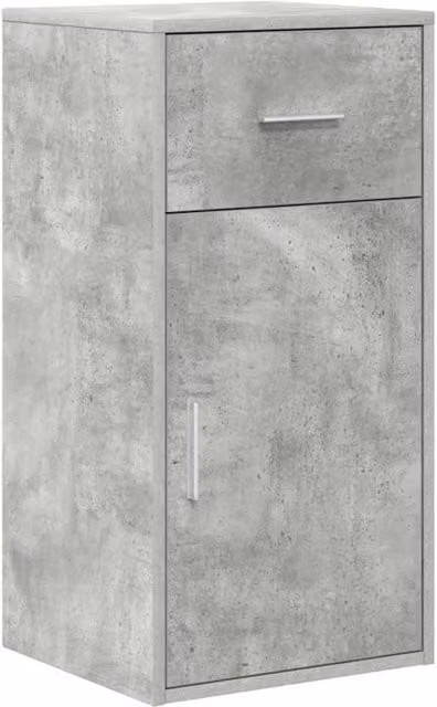 Berkfield Home Grey Modern Storage Cabinet with Doors and Drawers in Concrete Veneer