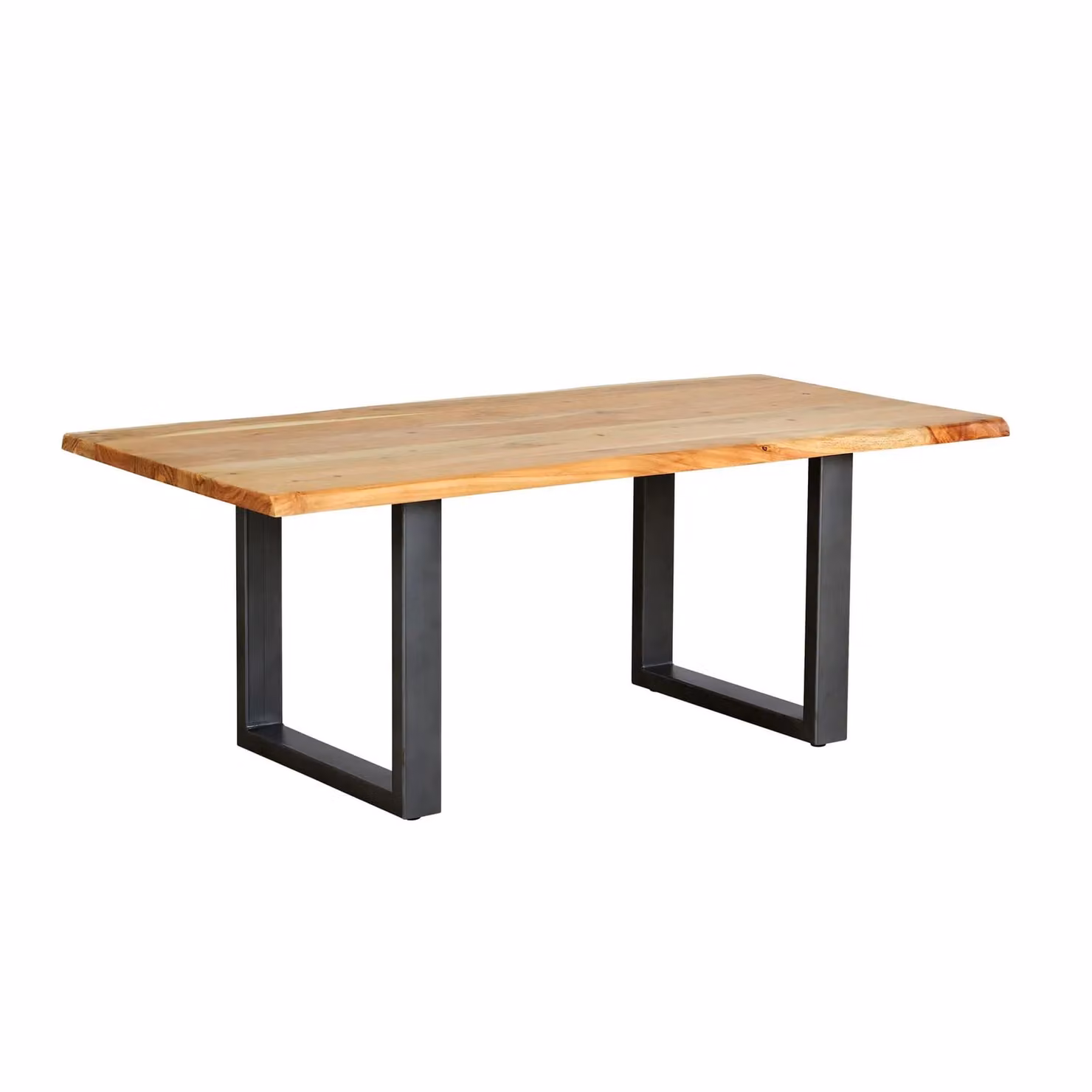 Home Source Live Edge Acacia Wood Coffee Table with Black Metal Sled Base, W: 120 cm, D: 60 cm, H: 50 cm – 3