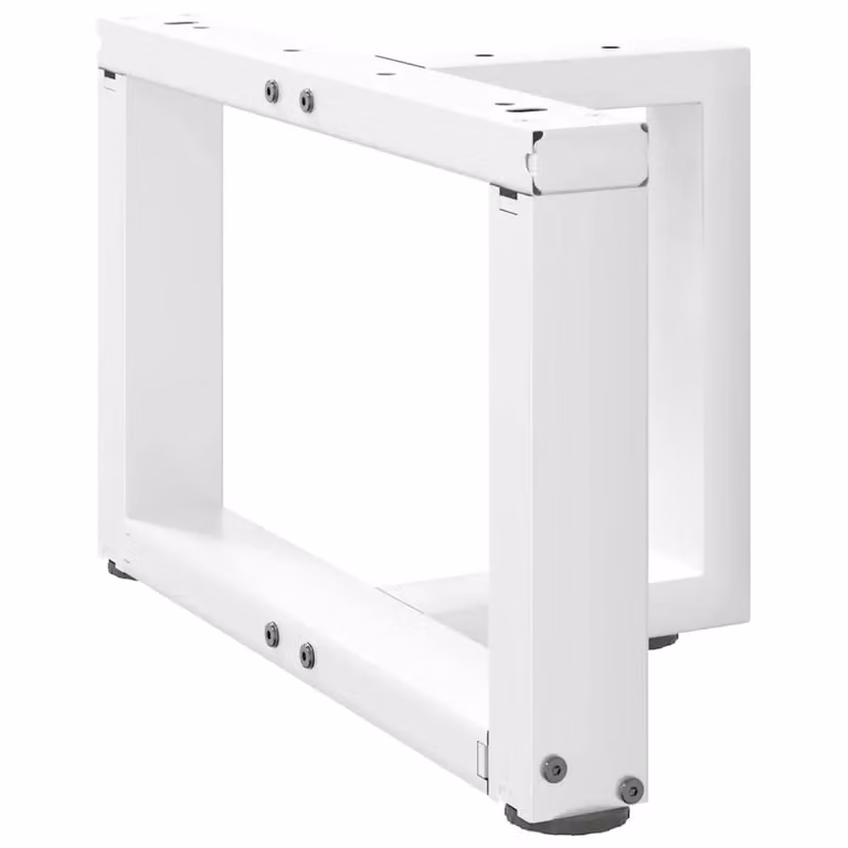 Berkfield Home T-Shaped Steel Coffee Table Legs, 2 Pieces, White, W: 40 cm, D: 25 cm, H: 30-31 cm
