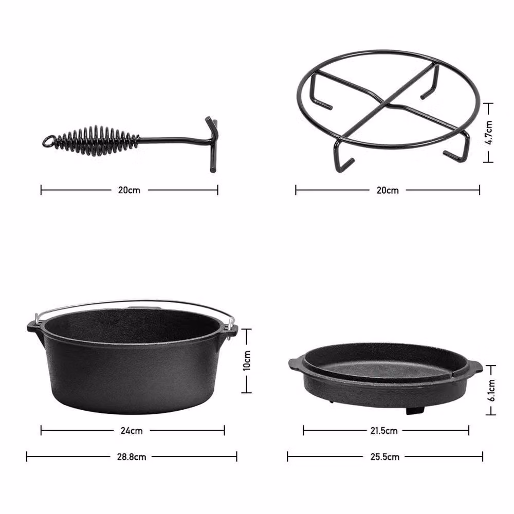 Havendro Cast Iron Oven Lid Lifter Stand and Soup Pot in Black – 2
