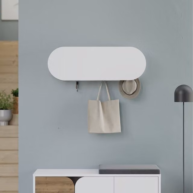 Decortie Modern White Bedroom Panel Hanger Rack