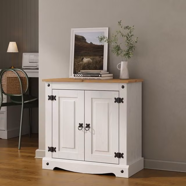 Mews Rustic White Solid Pine Sideboard