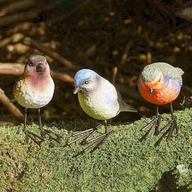 Garden Mile Set of 3 Multicoloured Animal Bird Garden Ornaments
