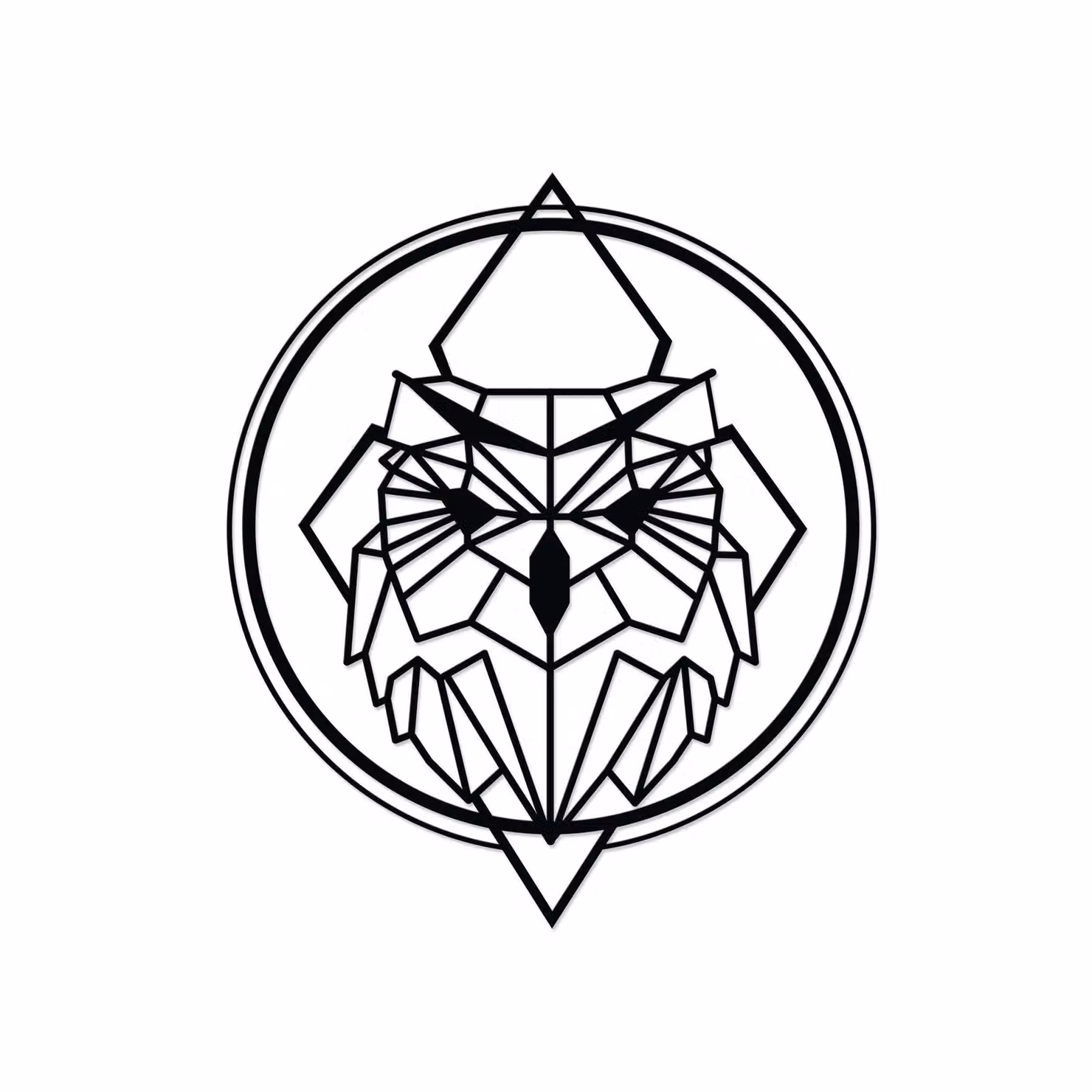 Decortie Owly Modern Metal Wall Art Black Minimalist Geometric Hanging Sculpture – 2