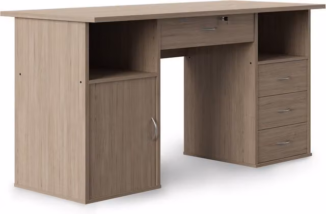 Alphason Dallas Dual Pedestal Writing Desk in Beech Wood Finish