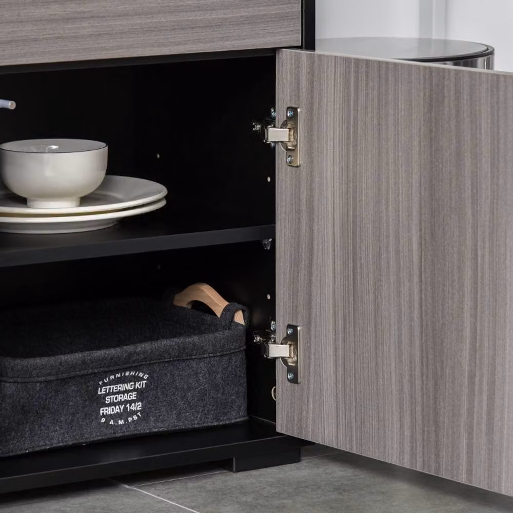 STILVORA Modern Grey and Black Sideboard with Push-Open Design, Width: 79 cm – 7