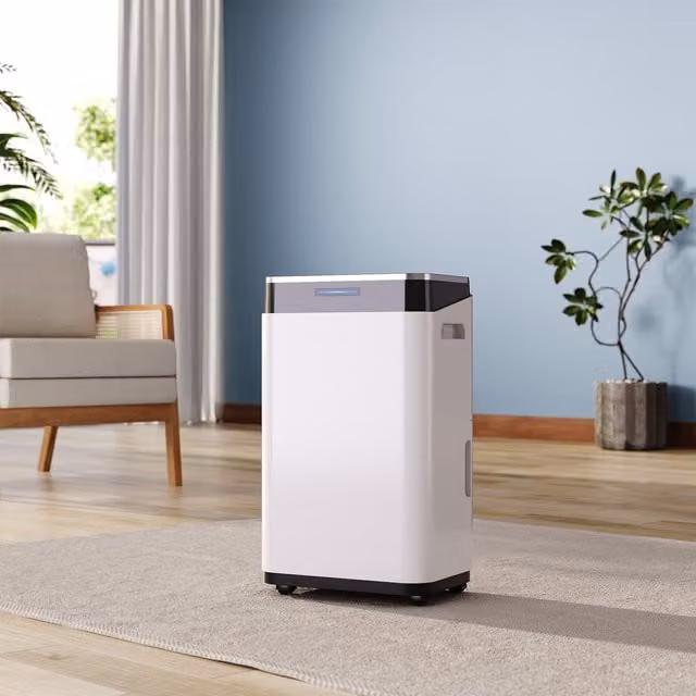Livingandhome White Quiet Dehumidifier with App Control and Timer, W: 34 cm