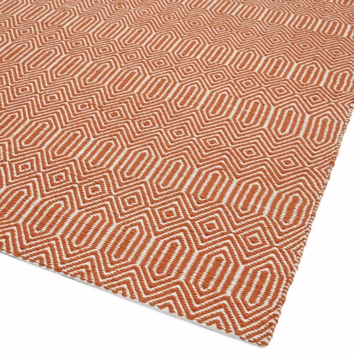 The Rug Shop UK Orange Modern Geometric Handmade Area Rug, W: 200 cm, D: 300 cm – 2