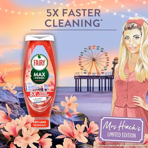 Fairy Mrs Hinch Max Power Dishwashing Liquid, Red, 806.6 ml – 3