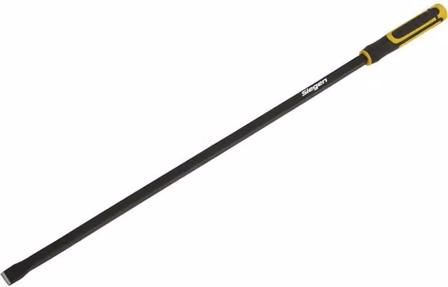 Loops 900mm Heavy Duty Straight Pry Bar with Hammer Caps in Black Hardened Stainless Steel