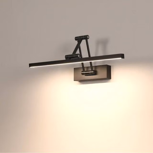 Pheashine Black Adjustable Foldable LED Vanity Light, 9W 4500K Neutral White, Width: 40 cm – 1