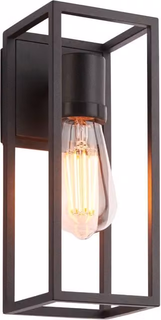 Loops Modern Black Aluminium Outdoor Wall Light IP44 with Dimmable E27 LED Bulb – 1