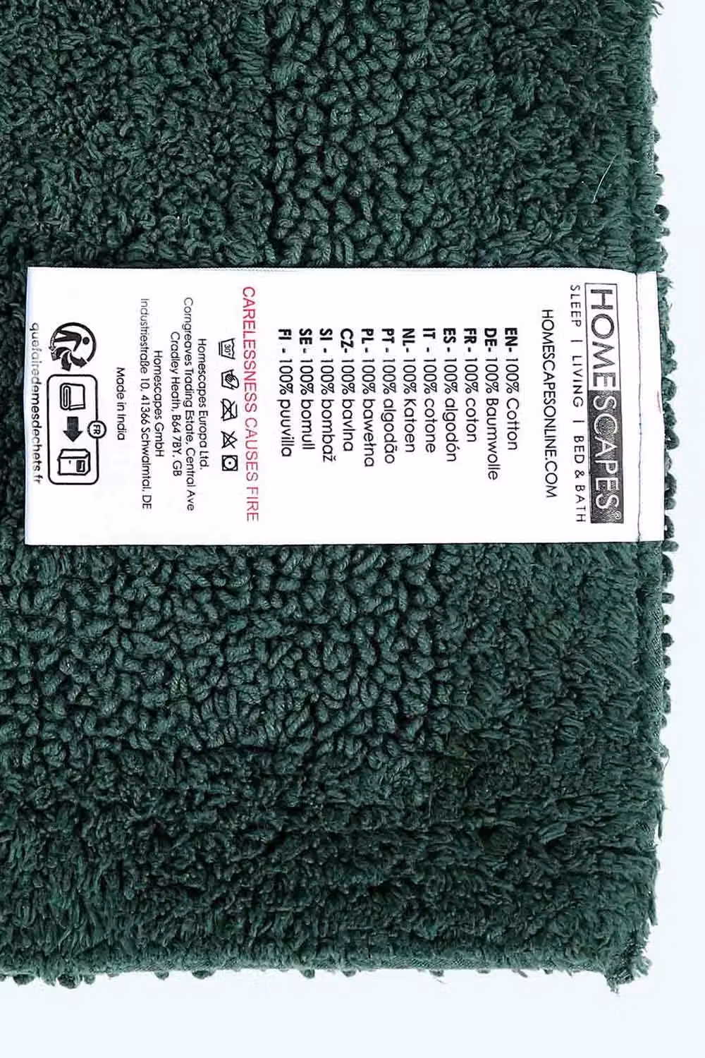 Homescapes Luxury 2 Piece Reversible Cotton Bath Mat and Pedestal Mat Set in Forest Green – 4