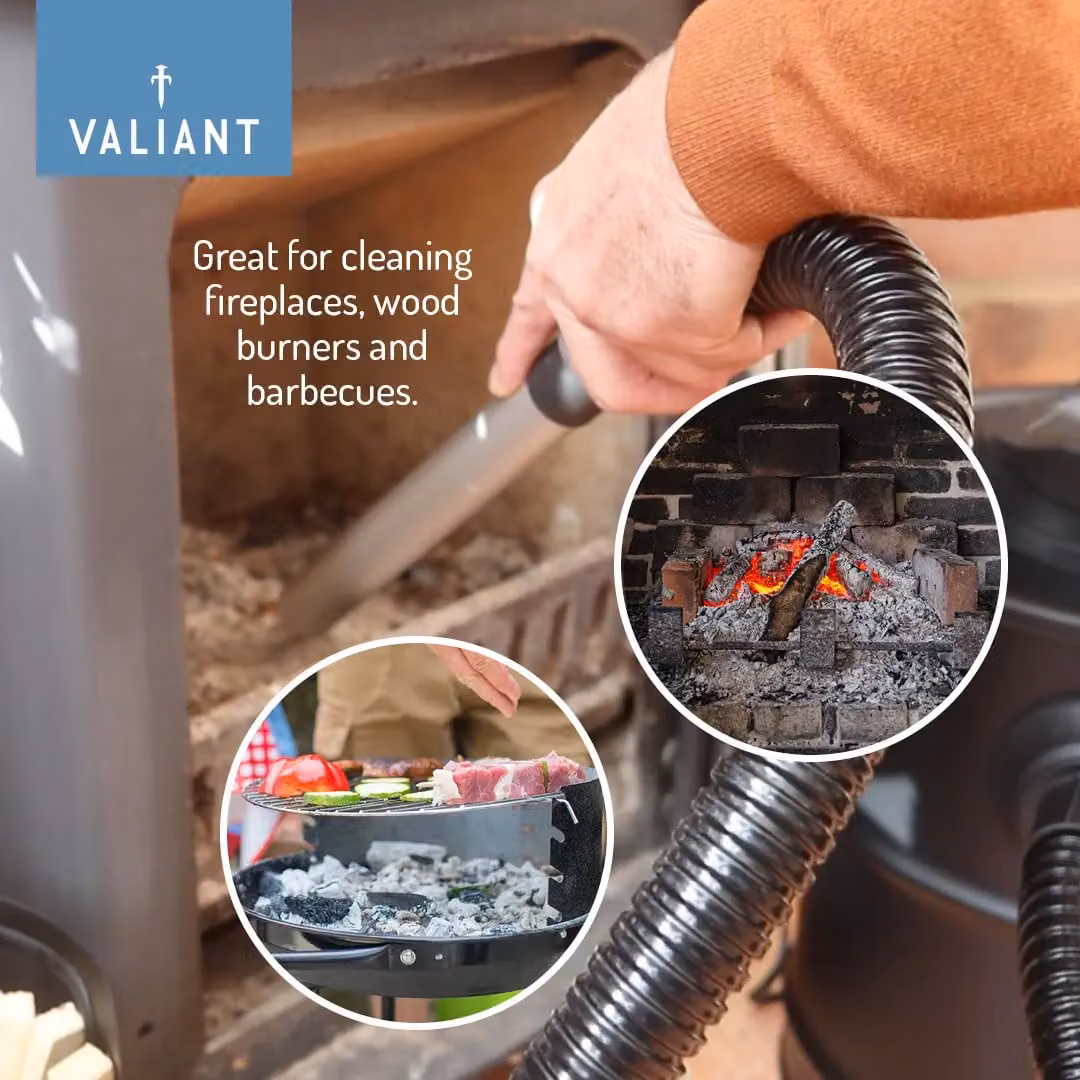 Valiant Black Ash Vacuum for Fireplaces, Stoves and BBQs with 20 Litre Capacity and HEPA Filter – 3