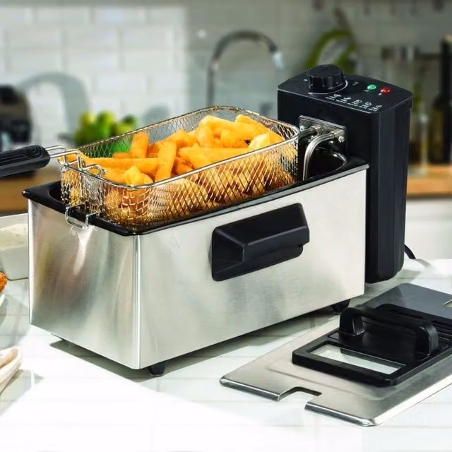 Daewoo 2000W Deep Fat Fryer with 3L Oil Capacity and Cable Storage, Silver – 6