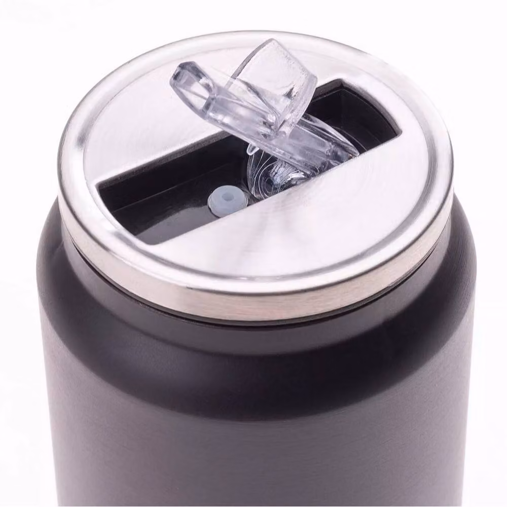 Iguana Urban Logo Vacuum Insulated Stainless Steel Water Bottle with Flip Lid, Black, 260 ml – 2