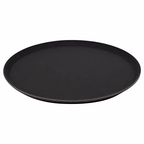 Argon Tableware Black Round Non-Slip Serving Tray, Diameter: 35 cm