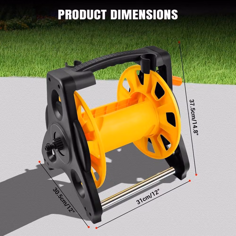 FLAVORA Compact Freestanding Manual Garden Hose Reel in Multicolour – 2