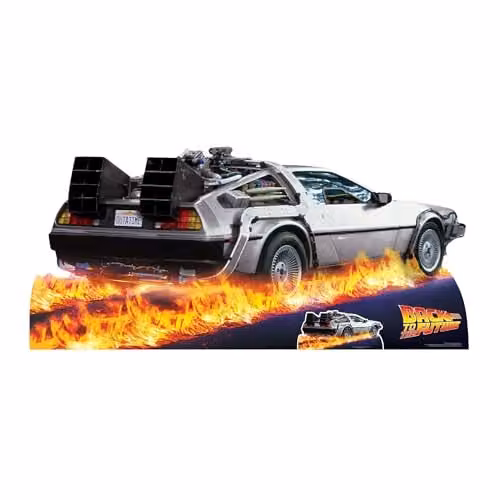 Star Cutouts SC1574 DeLorean Time Machine Cardboard Cutout, Silver Movie Party Decoration and Event Prop, H 195 cm x W 90 cm – 1